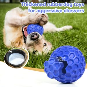 DISSKNIC Indestructible Squeaky Dog Ball, Relieves Anxiety, Cleans Teeth, Interactive Chew Toy for Aggressive Chewers, Dog Toy for Large Breeds, Outdoor Waterproof