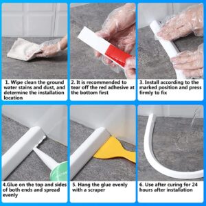 KFJZGZZ Collapsible Bath Shower Barrier,Shower Threshold Water Dam,Bathroom Water Stopper Flood Shower Barrier,Silicone Sink Water Splash Guard for Kitchen and Bathroom Dry and Wet Separation