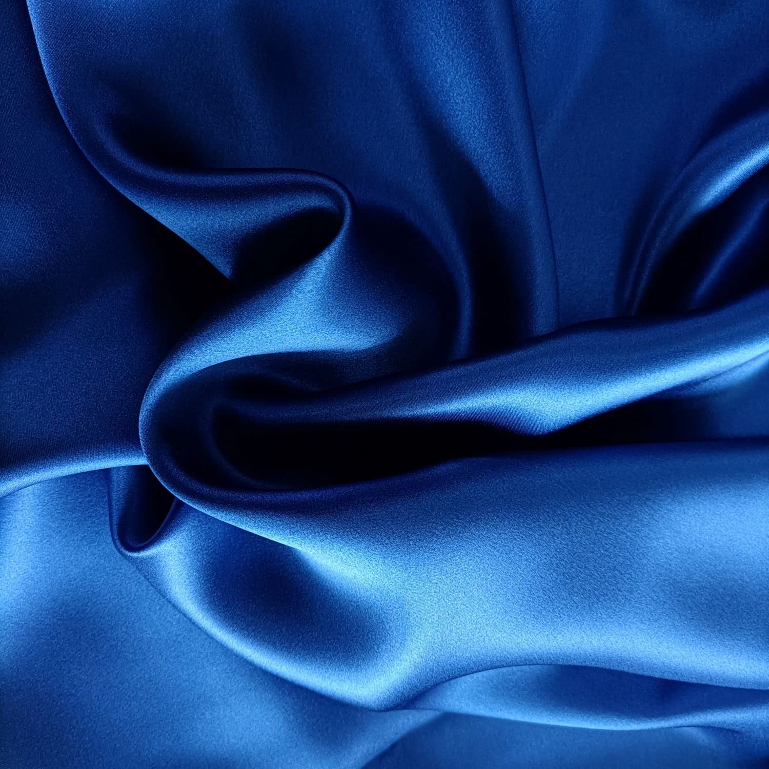 16m/m 100% Mulberry Dressmaking Silk Sewing Silk Charmeuse Fabric Silk 45" Width DIY Silk (Pure Sapphire Blue)