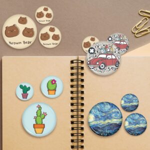 200 Sets Button Maker Supplies, 58mm / 2.28 inch Button Supplies Button Parts, (Approx. 2.25 inch) Metal Blank Button Badge Parts with Blank Paper for Button Maker Machine Pin Maker Badge Button Press