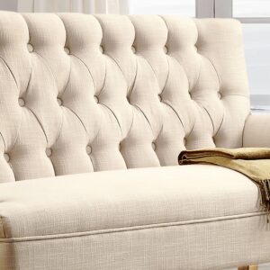 Rosevera Drennan Loveseat Sofas for Living Room Loveseat for Living Room Couch in a Box Sofa para Sala Love Seats Furniture Sofa in a Box Long Couches for Living Room Settee Loveseat,Linen,Beige