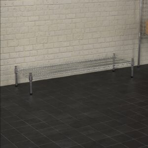 Krollen Industrial 14" x 48" NSF Green Wire Stationary Dunnage Storage Rack with 8" Posts Ideal for Commercial Kitchen Home Garage Warehouse Shelters