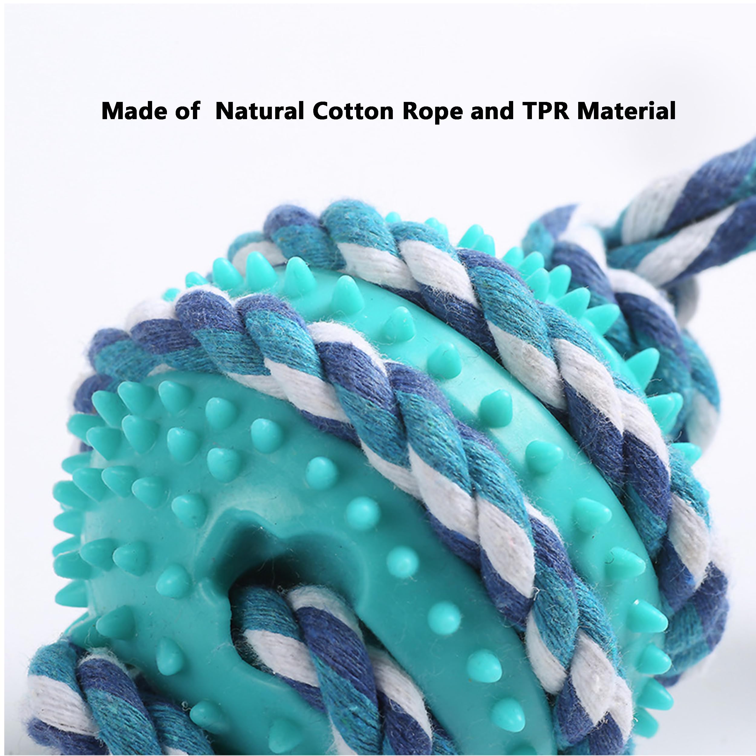 AiduduPet Dog Rope Toys for Aggressive Chewers,Dog Toys Boredom and Stimulating,Dog Rope Toys Tug of War, Interactive Rubber Dog Toys for Large Dogs,Puppy Chew Toys for Teething, 100% Cotton & TPR