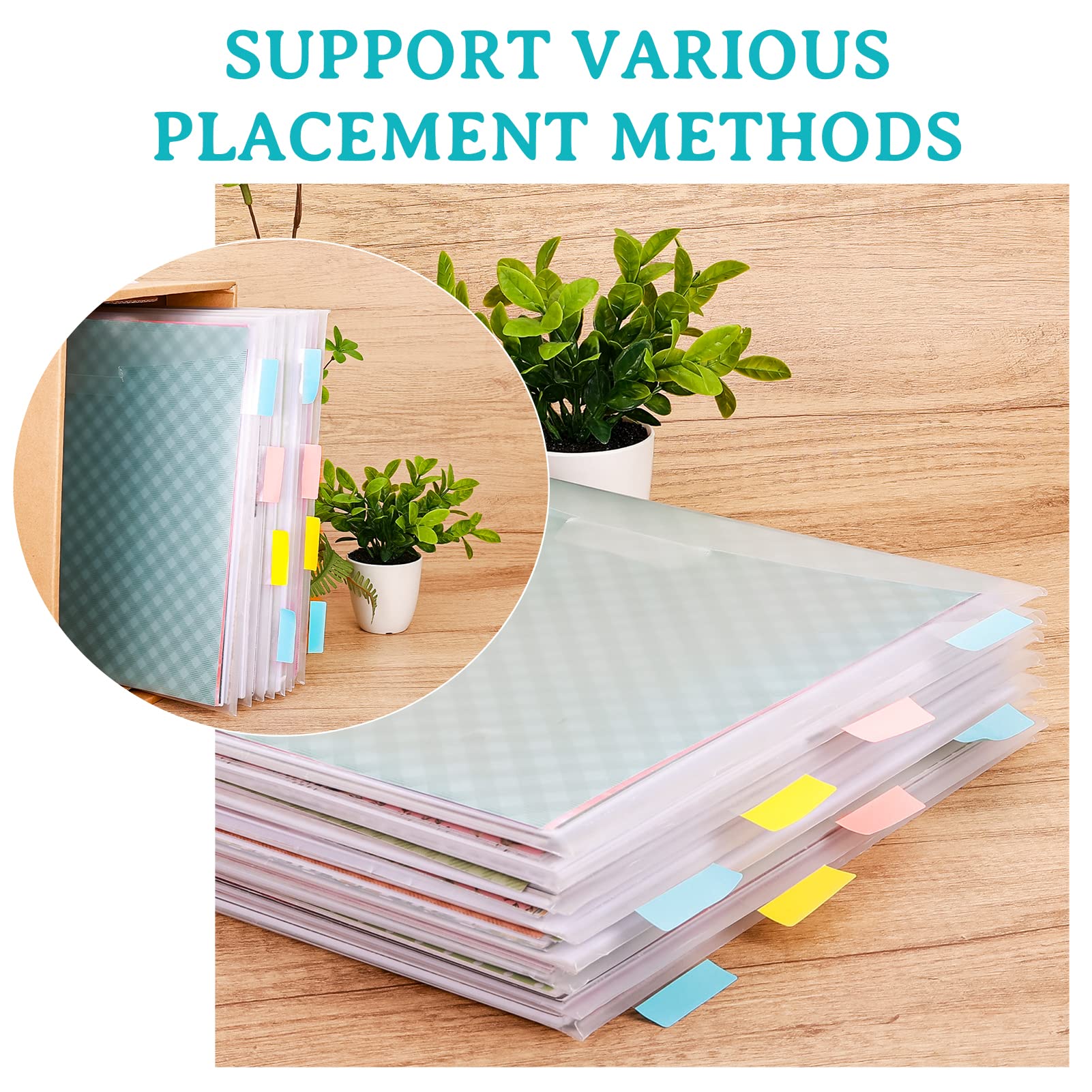 Caydo 24PCS Scrapbook Paper Storage Organizer with Buckle Design Scrapbook Paper Storage with 60 PCS Sticky Index Tabs for Holding 12 x 12 Inch Scrapbook Paper, Vinyl Paper, Cardstock