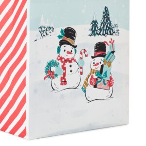 Hallmark 6" Small Vintage Christmas Gift Bag Bundle (6 Bags: Retro Santa, Snowmen, Red, Green and White Stripes) for Gift Cards, Party Favors, Treat Bags, Teacher Presents