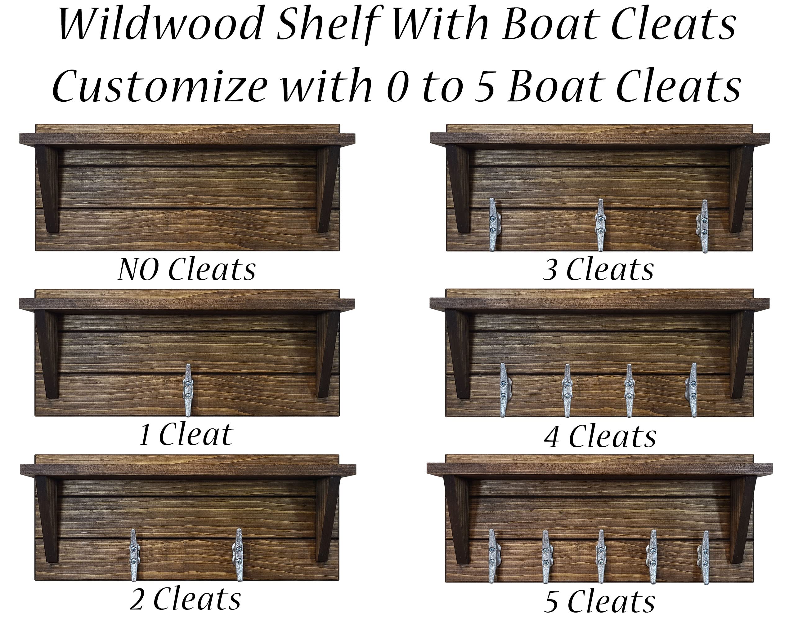 Wildwood Rustic Wall Mounted Boat Cleat Coat Rack with Shelf - Entryway Shelf Perfect Touch for Your Entryway, Kitchen, Bathroom and More