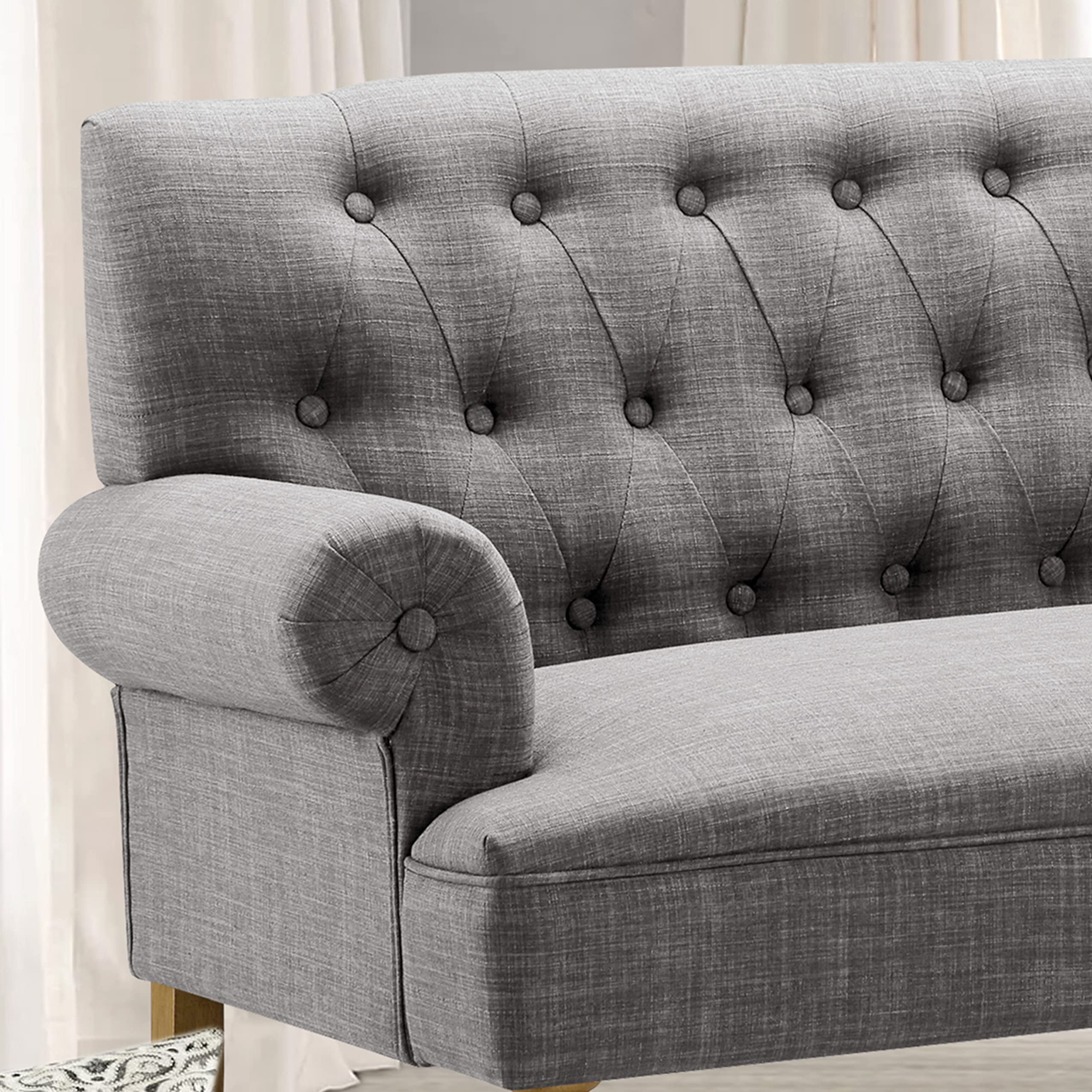 Rosevera Drennan Loveseat Sofas for Living Room Loveseat for Living Room Couch in a Box Sofa para Sala Love Seats Furniture Sofa in a Box Long Couches for Living Room Settee Loveseat,Linen,Beige