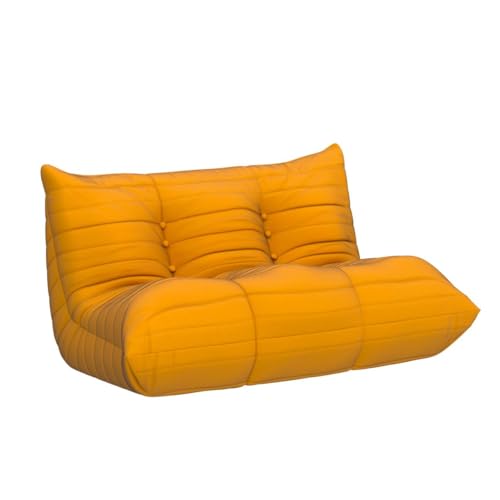 TIFLON Lazy Floor Sofa,Minimalist Sofa Couches,Teddy Velvet LoveSeat Sofa,Fireside Chair,Tatami Sofa,Corner Relax Sofa Couch for Living Room Bedroom Salon Office (Yellow, 2Seat)