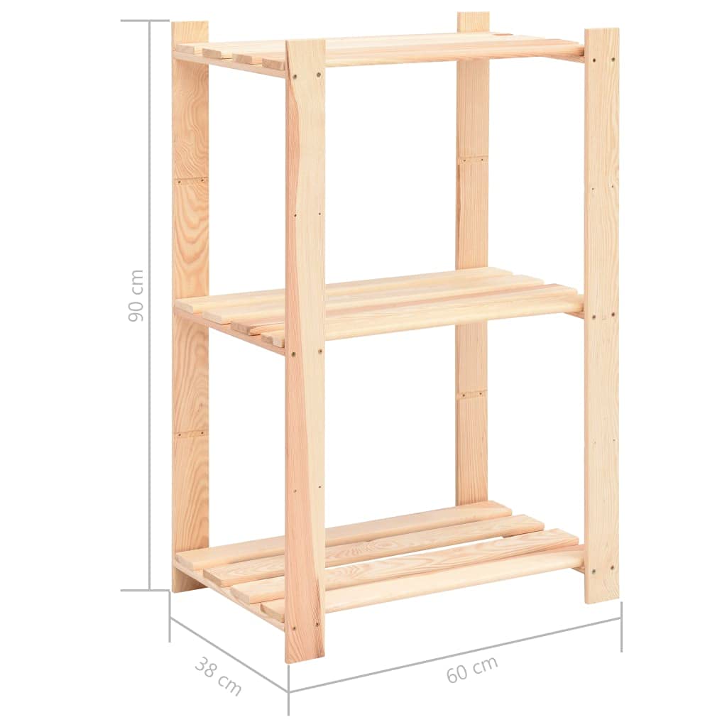 BIGBARLEY Shelving Unit, Storage Organizer for Home, Garage, Basement, Shed and Laundry Room, 5-Tier Storage Rack 66.9"x15"x66.9" Solid Pinewood 1102.3 lb