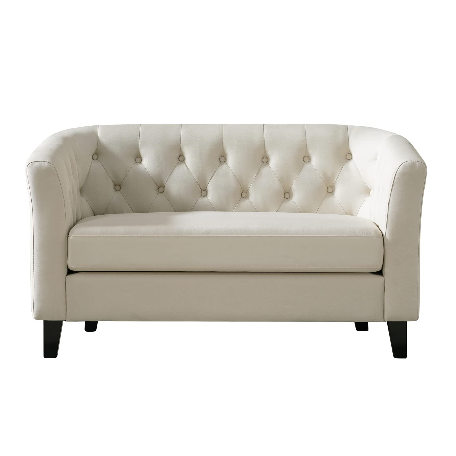 Husbedom 50" Loveseat Sofa, Contemporary Small Couch with Button Tufted Décor, Love Seats Furniture for Small Spaces, Living Room, Bedroom, Apartment, Dorm, Beige