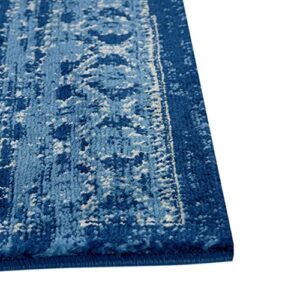 Unique Loom District Collection Area Rug - Sequoia (5' 1" Octagon, Blue/ Navy Blue)