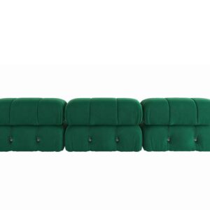 TIFLON Modular Sectional Sofa,Minimalist Velvet Sofas Couches, Modern Convertible Couch 3 Seats Living Room Sofa Sets for Office Apartment,104"(Green)