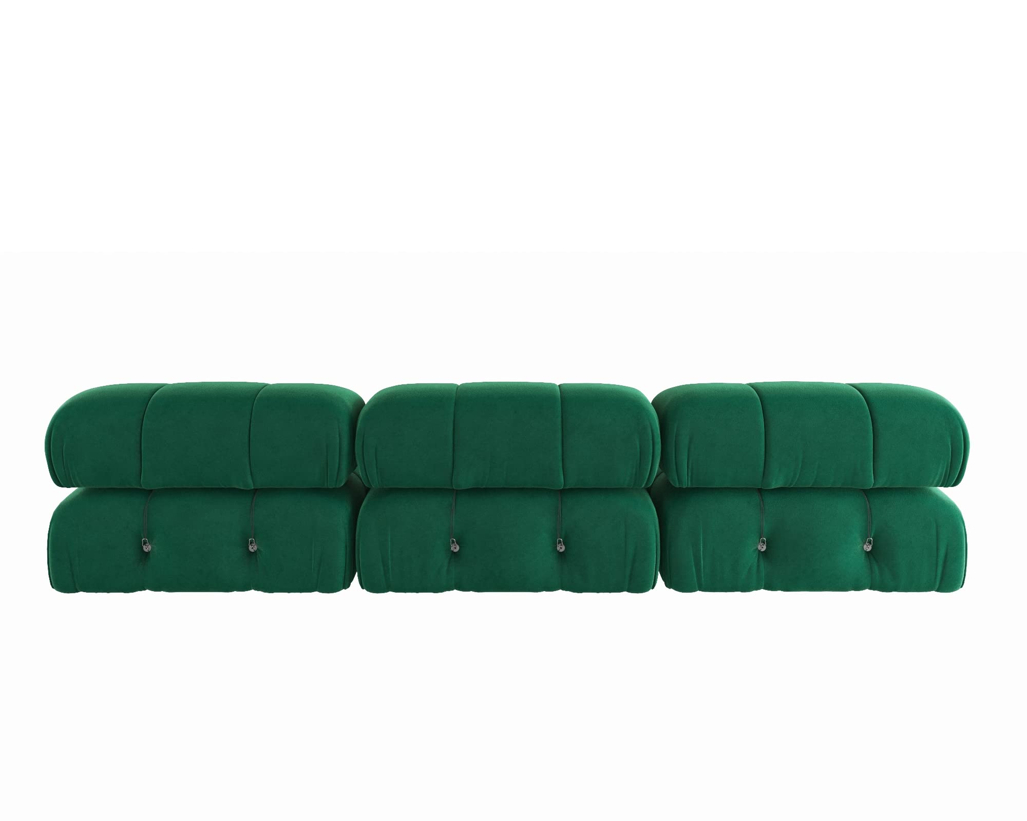 TIFLON Modular Sectional Sofa,Minimalist Velvet Sofas Couches, Modern Convertible Couch 3 Seats Living Room Sofa Sets for Office Apartment,104"(Green)