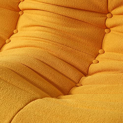 TIFLON Lazy Floor Sofa,Minimalist Sofa Couches,Teddy Velvet LoveSeat Sofa,Fireside Chair,Tatami Sofa,Corner Relax Sofa Couch for Living Room Bedroom Salon Office (Yellow, 2Seat)