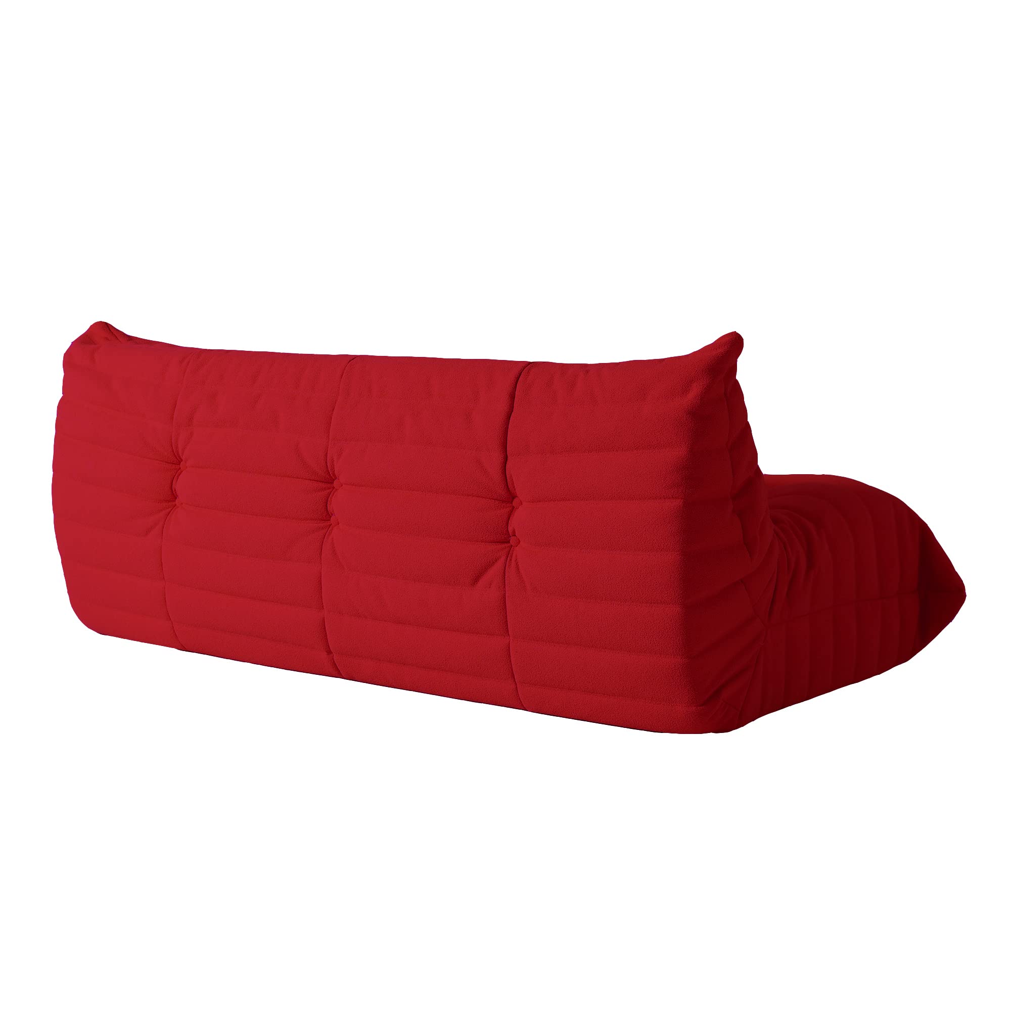 TIFLON Lazy Floor Sofa,Minimalist Sofa Couch,Teddy Velvet 3Seatert Sofa, Fireside Chair,Tatami Sofa,Corner Relax Sofa Couch for Living Room Bedroom Salon Office-Red