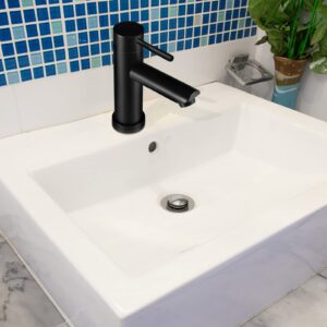 DOITOOL Basin Faucet Single Hole Bathroom Faucet Black Faucet Bath Faucet Kitchen Sink Faucet Bathtub Faucet Bath Mixer Tap Faucet for Bathtub Bathroom Tap Stainless Steel Spout