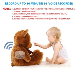 JRGKJCP 16 Minutes Voice Recorder, Record Custom Message for Plush Toy, Stuffed Bear Toy, Baby Doll Toy, and Pillow (2Pack + White)