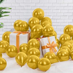 Gold Balloons, 5 Inch Balloons 50pcs, Gold Chrome Balloons, Metallic Balloons, Foil Balloons, Balloons for Party Decoration, Gold Round Balloon Arch