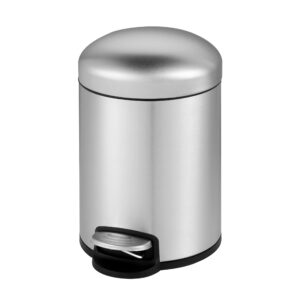 Veelesa 1.32 Gal./5 Liter Stainless Steel Round Step-on Bathroom and Office Kitchen Trash Can