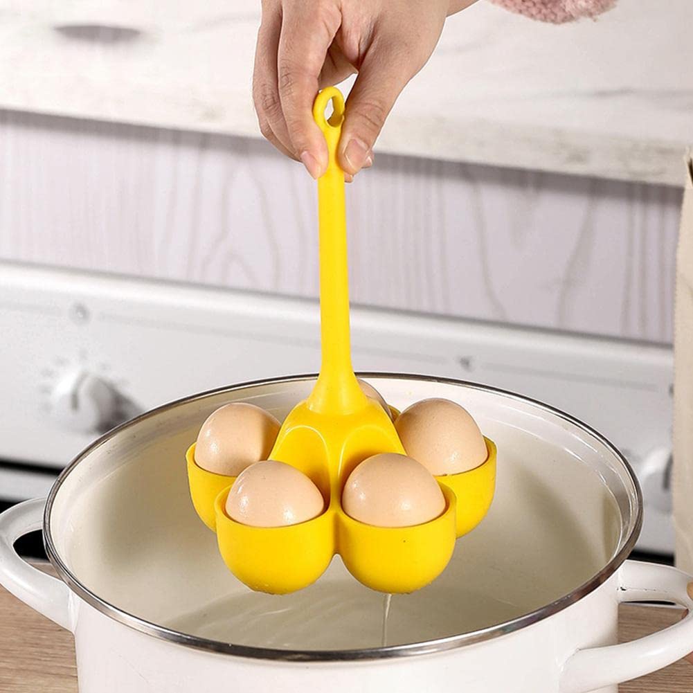 RYGRZJ Egg Holder,Steamed Egg Tray Steaming or Boiling Egg,Silicone Egg Holder Egg Poaching Boiling Cooker Pot Steam Rack for Stovetop Kitchen Gadgets Dining Kitchen Tools