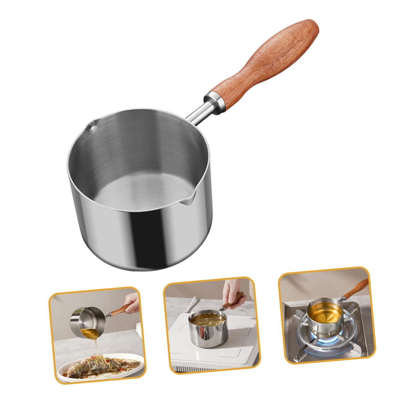 KICHOUSE Hot Oil Pan Coffee Pot Stew Pot Double Boiler Bowls Mini Butter Hot Pot Coffee Milk Warmer Hot Chocolate Pot Outdoor Pot Noodle Pots Egg Pan Pans Baby Metal Stainless Steel Turkey