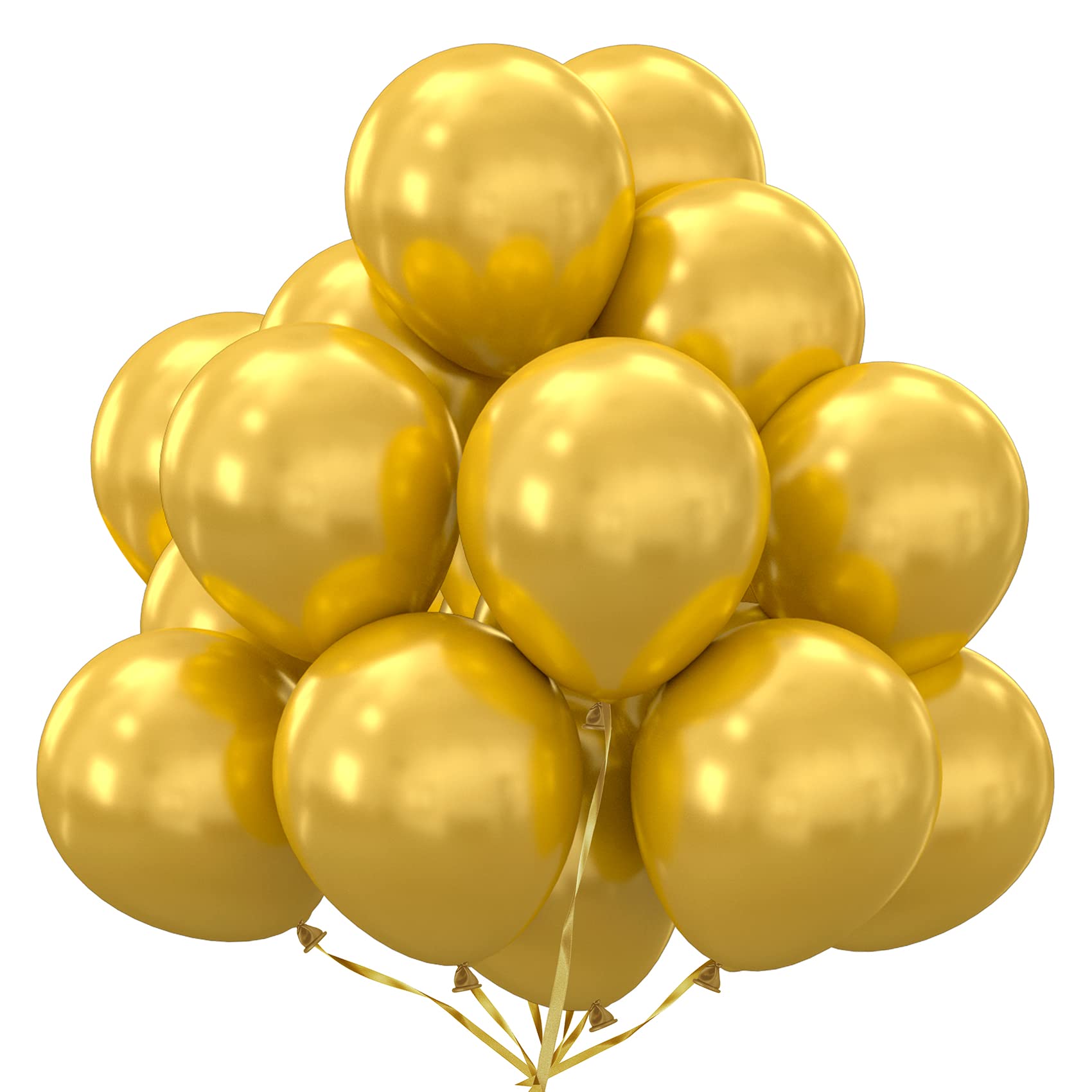 Gold Balloons, 5 Inch Balloons 50pcs, Gold Chrome Balloons, Metallic Balloons, Foil Balloons, Balloons for Party Decoration, Gold Round Balloon Arch