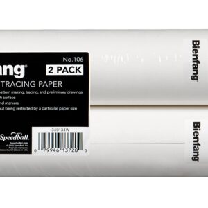 Bienfang Sketching & Tracing Paper Roll, White, 12 Inches x 50 Yards (2-Pack) - for Drawing, Trace, Sketch, Sewing Pattern