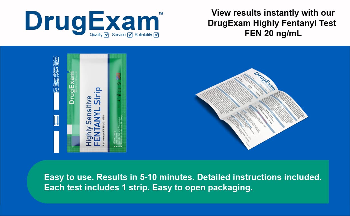 25 Pack - DrugExam Made in USA, FYT Urine Test Kit, Urine Test Strips, Highly Sensitive and Easy to Use. Drug Test Kit. Fen Test Kit. Highly Sensive Urine Test Kit.