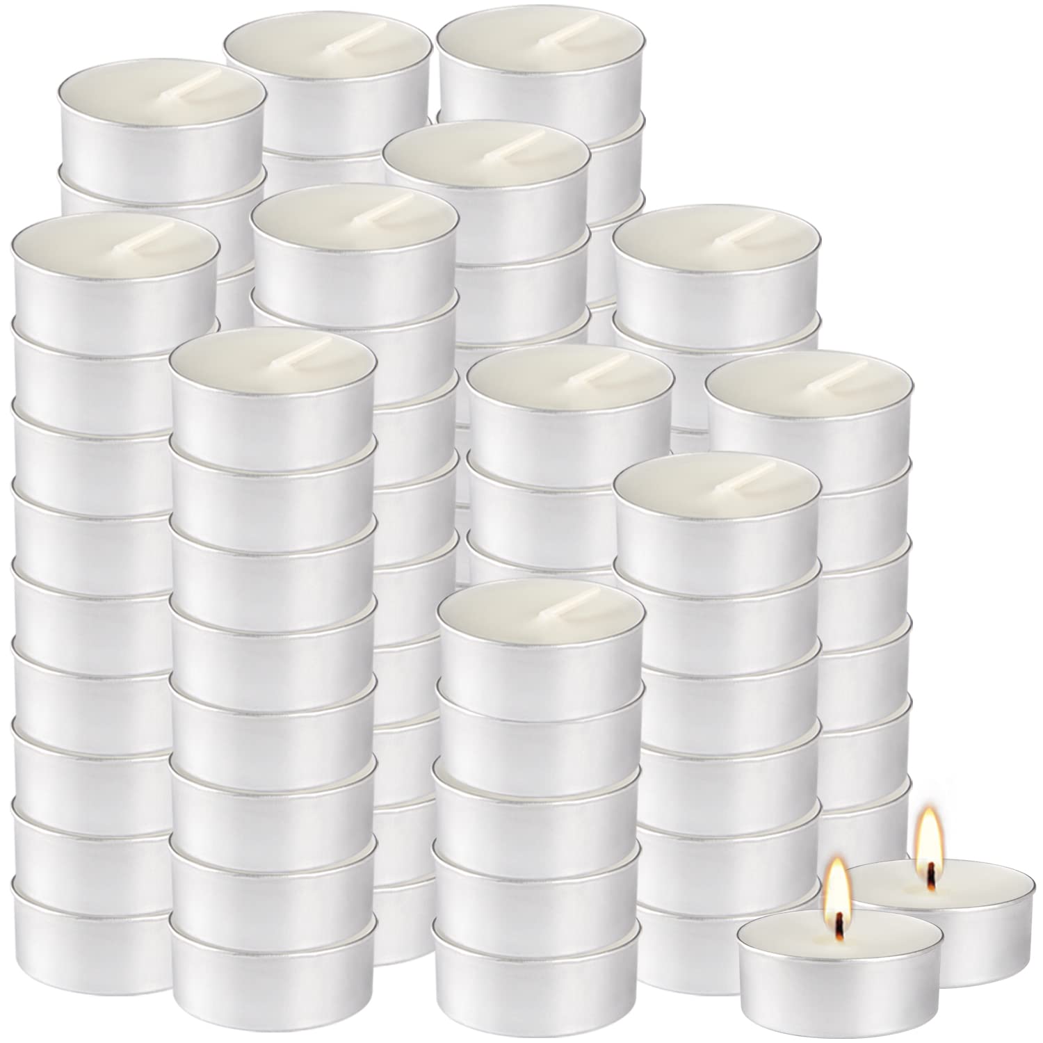 Votive Tealight Mini Unscented Candles,in Bulk,Long Lasting&Dripless Paraffin Tea Candles for Weddings, Christmas,Emergency,Home Decorative,Shabbat,100 Packs