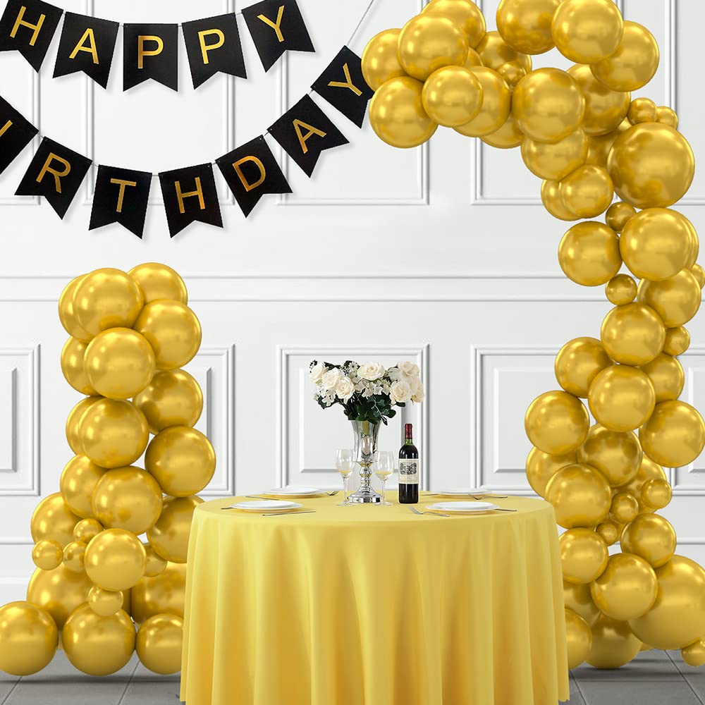 Gold Balloons, 5 Inch Balloons 50pcs, Gold Chrome Balloons, Metallic Balloons, Foil Balloons, Balloons for Party Decoration, Gold Round Balloon Arch