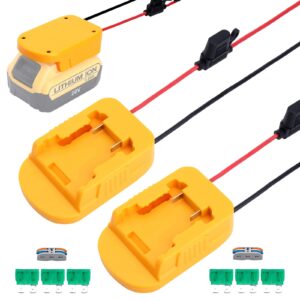 2 packs power wheel adapter for dewalt 20v max battery dcb205 dcb206 dcb204 dcb203 adapter converter kit with fuses & wire terminals connector for diy ride on truck, robotics, rc toys and work lights