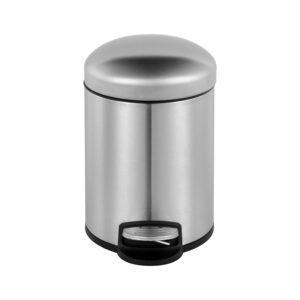 Veelesa 1.32 Gal./5 Liter Stainless Steel Round Step-on Bathroom and Office Kitchen Trash Can