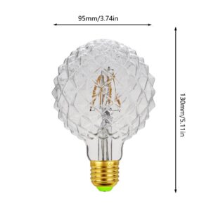 VicFlora G95 LED Pineapple Bulb Retro Edison Lamp 4W 2700K Warm White Light Not Dimmable 40W Equivalent Clear Glass Lamp, E26 Base, Suitable for Bedrooms, Restaurants, Cafes, Pack of 2