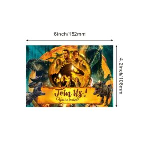 SUTRADHAR 24pcs Dinosaur Birthday Invitations,Dinosaur Party Invitations Birthday Party Supplies Decoration (Invitations24)