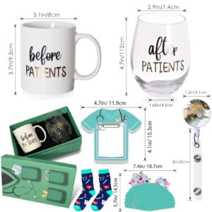 Before Patients, After Patients 11 oz Coffee Mug and 15 oz Stemless Wine Glass Set Gifts Idea for Nurses, Doctors, Hygienists, Assistants, Physician, Dentists, Nurses' week Birthday Graduation Gifts