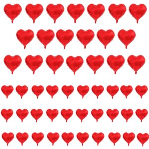 50 pcs 2 size red heart balloon 20 pcs 10 inch foil balloon 30 pcs 5 inch mini balloon for wedding bridal shower anniversary valentines day engagement marriage party decorations supplies