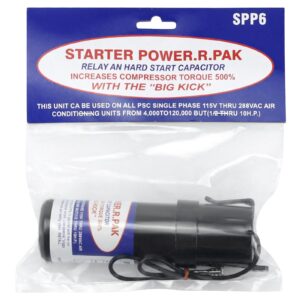 MIFLUS SPP6 Hard Start Kit for Air Conditioner,AC Hard Start Capacitor,Increases Starting Torque 500% from 4,000 BTU Window Units to 120,000 BTU Commercial Units(1/2 Thru 10 H.P.)