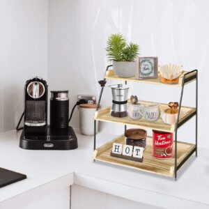 Megsooul Coffee Station Organizer,Coffee Bar Accessories and Organizer Countertop, Bathroom & Kitchen Countertop Organizer Storage, 3 Tier Countertop Shelf for Bathroom, Kitchen, Coffee Bar,Office