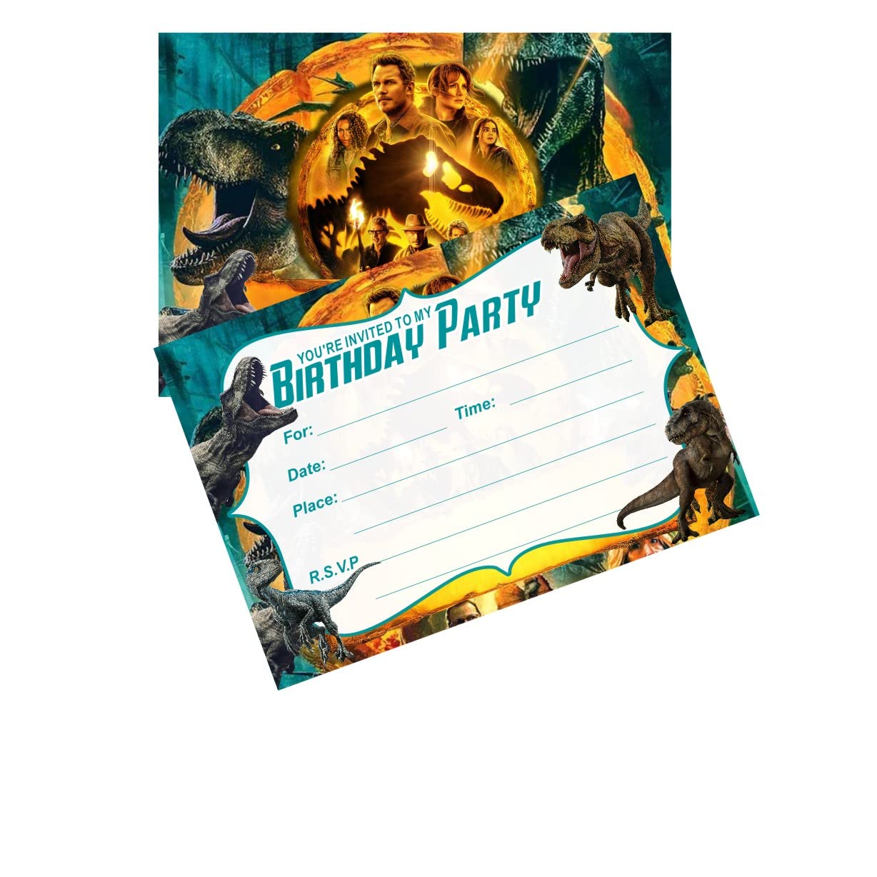 SUTRADHAR 24pcs Dinosaur Birthday Invitations,Dinosaur Party Invitations Birthday Party Supplies Decoration (Invitations24)