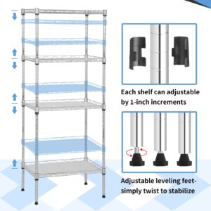 YYkokocat 4-Tier Shelving Unit 44" H x 18L x 12D Storage Shelves with Wire Shelf Liners Adjustable Small Closet Shelves Metal Shelf Rack for Storage Kitchen Pantry Laundry, 600Lb Capacity, Chrome