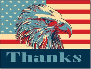 small world greetings bald eagle thank you cards 12 count - patriotic thanks - veteran's day - eagle scouts - military - boy scouts - blank inside with envelopes - 5.5" x 4.25" (a2 size)