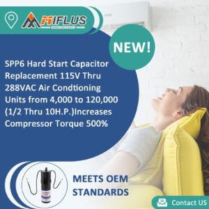 MIFLUS SPP6 Hard Start Kit for Air Conditioner,AC Hard Start Capacitor,Increases Starting Torque 500% from 4,000 BTU Window Units to 120,000 BTU Commercial Units(1/2 Thru 10 H.P.)