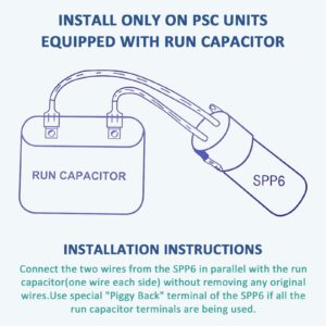 MIFLUS SPP6 Hard Start Kit for Air Conditioner,AC Hard Start Capacitor,Increases Starting Torque 500% from 4,000 BTU Window Units to 120,000 BTU Commercial Units(1/2 Thru 10 H.P.)