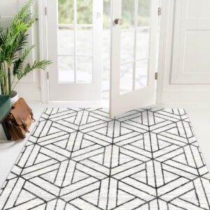 Unique Loom Matrix Trellis Collection Area Rug - Motif (7' 1" Square, White/ Gray)