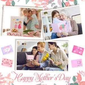 TaoBary 100 Pcs Happy Mother's Day Cards Assorted Blank Mother's Day Greeting Cards Notecards Bulk Floral Small Note Card with Envelopes and Stickers for Mom Present Birthday, 4 x 6 Inch, 10 Designs