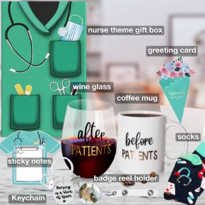 Before Patients, After Patients 11 oz Coffee Mug and 15 oz Stemless Wine Glass Set Gifts Idea for Nurses, Doctors, Hygienists, Assistants, Physician, Dentists, Nurses' week Birthday Graduation Gifts