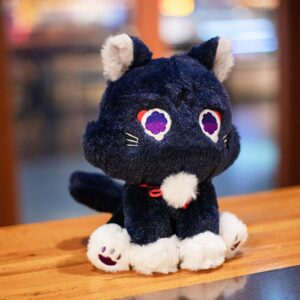 CALEMBOU Kawaii Plush Pillow Scaramouche Wanderer Cat Plush Cute Stuff 10" Soft Stuffed Animals Collectible Scarameow Plush Toys Gift for Fans (Scara Cat)