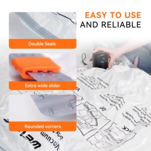 Wevac Small Vacuum Storage Bag (Small x 10) | Space Saver with Premium Electric Pump | Double Zip Seal | Special-Grip Clip | Ideal for Clothes, Blanket Compression and Travelling