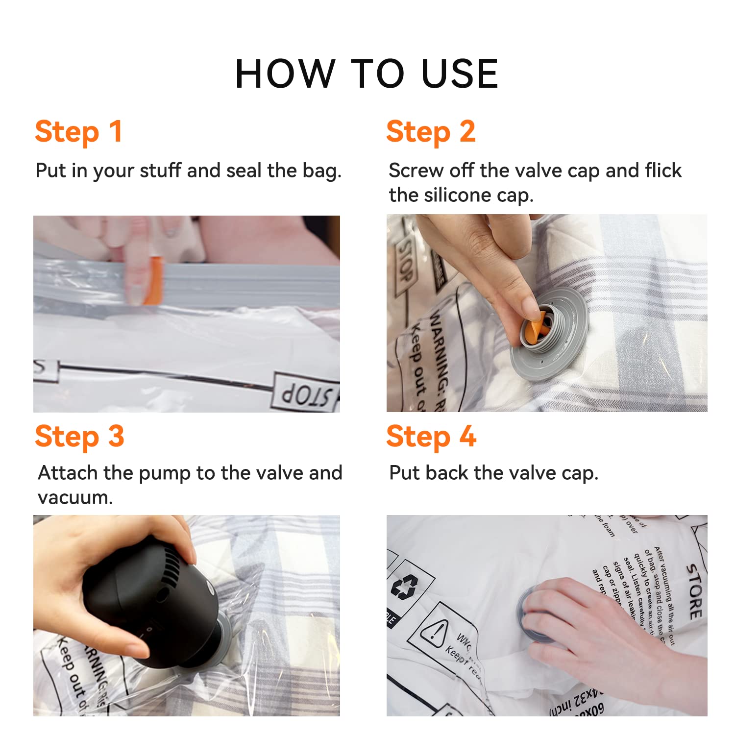 Wevac Small Vacuum Storage Bag (Small x 10) | Space Saver with Premium Electric Pump | Double Zip Seal | Special-Grip Clip | Ideal for Clothes, Blanket Compression and Travelling