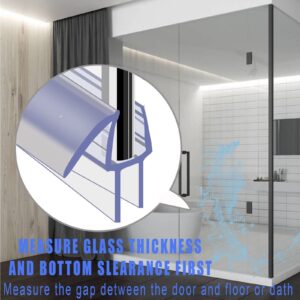 Larora Shower Door Bottom Seal, 4-Pack Frameless Glass Shower Door Seal Strip, 4 Section Segmented Installation (1/4'' Bottom)